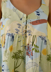 A Model Wearing Multicolor Sunshine Tencel Peplum Top, curated by Only Ethikal